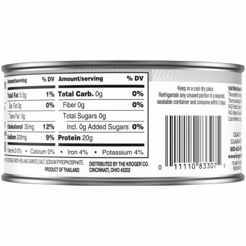 Kroger® Solid White Wild Caught Albacore Tuna in Water Perspective: back