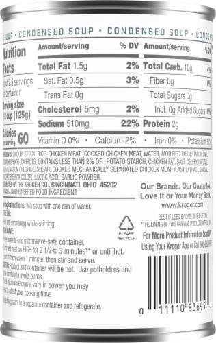 Kroger® Chicken with Rice Condensed Soup Perspective: back