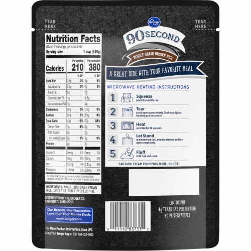 Kroger® 90 Second Whole Grain Brown Rice Perspective: back