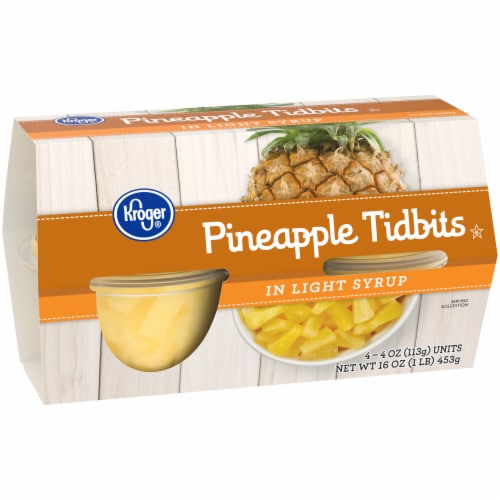 Kroger® Pineapple Tidbits Cups in Light Syrup Perspective: back