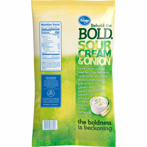 Kroger® Sour Cream & Onion Wavy Potato Chips Perspective: back