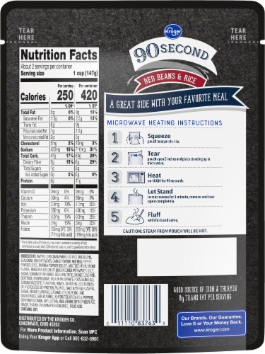 Kroger® 90 Second Red Beans & Rice Perspective: back
