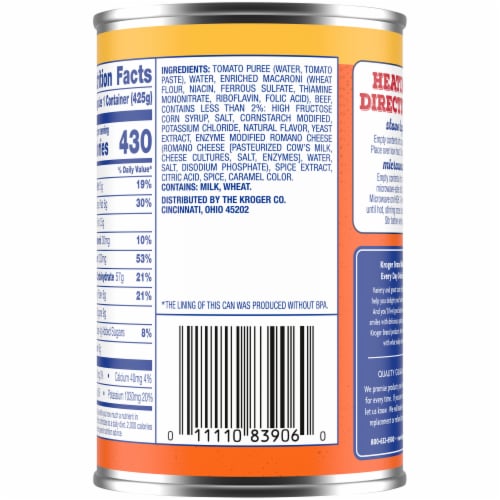 Kroger® Macaroni & Beef Perspective: back