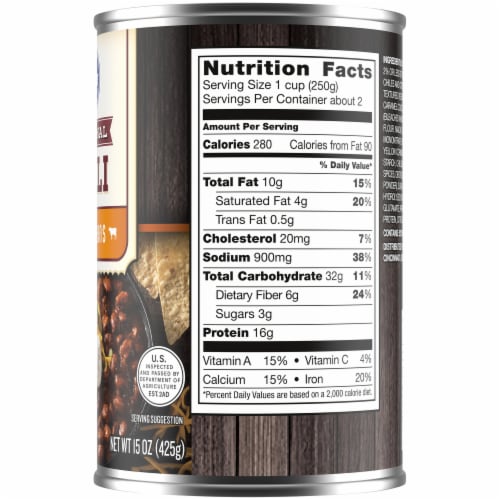 Kroger® Original Chili with Beans Perspective: back