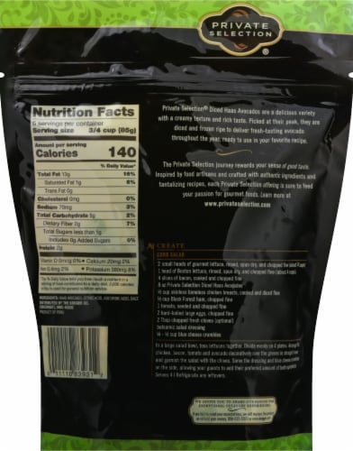 Private Selection® Diced Hass Avocados Perspective: back
