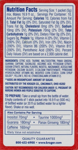 Kroger® Tangerine Strawberry Energy Drink Mix Packets Perspective: back