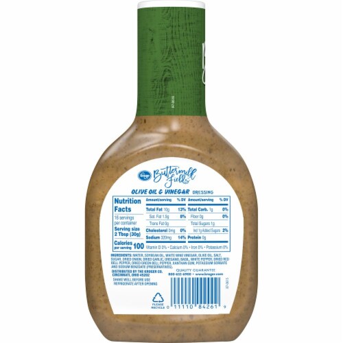 Kroger® Buttermilk Fields Olive Oil & Vinegar Dressing Perspective: back