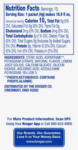 Kroger® Original Lemonade Drink Mix Perspective: back