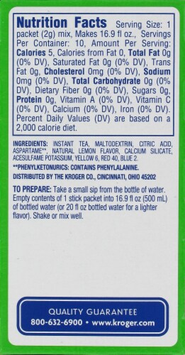 Kroger® Lemon Tea Drink Mix Perspective: back