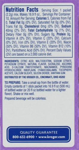 Kroger® Vitamin Black Cherry Sugar Free Drink Mix Packets Perspective: back