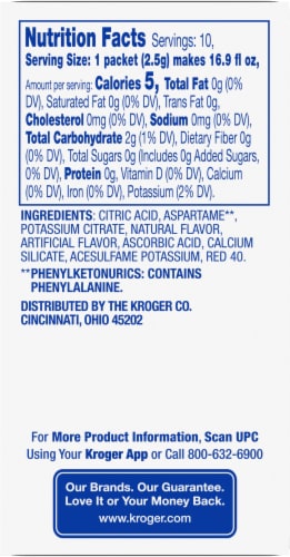 Kroger® Refresh Raspberry Lemonade Sugar Free Drink Mix Perspective: back