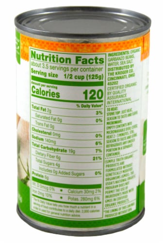 Simple Truth Organic® Garbanzo Beans Perspective: back