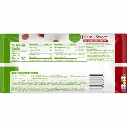 Simple Truth Organic™ Semi-Sweet Chocolate Chips Perspective: back