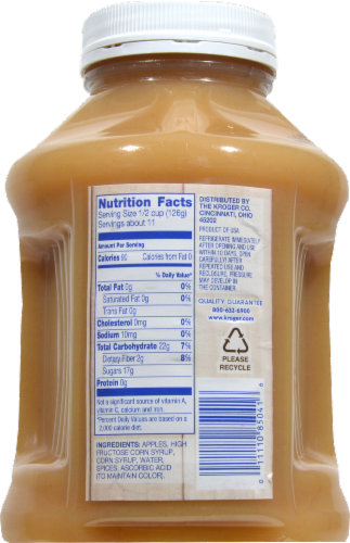 Kroger® Cinnamon Applesauce Perspective: back