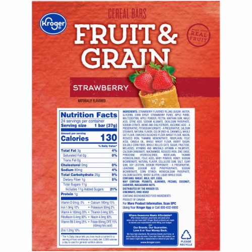 Kroger® Strawberry Fruit & Grain Cereal Bars BIG Deal! Perspective: back