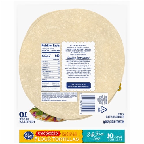 Kroger® Uncooked Flour Tortillas Perspective: back