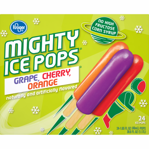 Kroger® Grape Cherry Orange Flavor Mighty Ice Pops Perspective: back