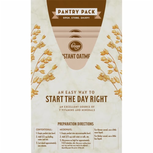 Kroger® Apples & Cinnamon Instant Oatmeal Perspective: back