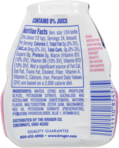 Kroger® Raspberry Lemonade Vitamin Liquid Water Enhancer Perspective: back