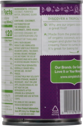 Simple Truth Organic™ Coconut Milk Perspective: back