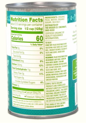 Simple Truth Organic® Sweet Peas Perspective: back