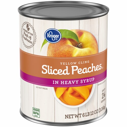 Kroger® Canned Yellow Cling Sliced Peaches in Heavy Syrup BIG DEAL! Perspective: back