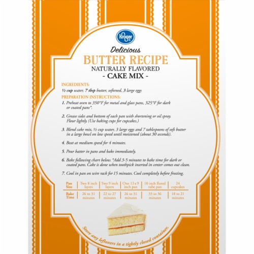 Kroger® Delicious Butter Recipe Cake Mix Perspective: back
