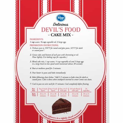Kroger® Delicious Devil's Food Cake Mix Perspective: back