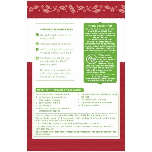 Simple Truth Organic™ Rotini Pasta Perspective: back