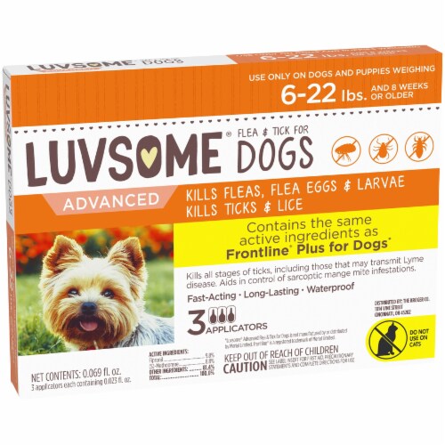 Luvsome® Dog and Puppy Advanced Flea & Tick Applicators Perspective: back