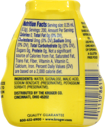Kroger® Apriva™ Gluten Free Zero Calorie Liquid Sweetener with Sucralose Perspective: back