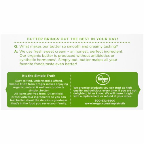 Simple Truth Organic® Unsalted Butter Sticks Perspective: back