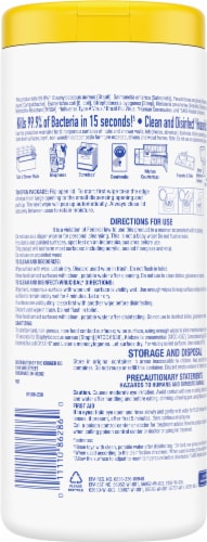 Kroger® Disinfecting Wipes Lemon Scent Perspective: back