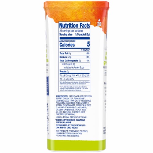 Kroger® Lite Peach Mango Green Tea Instant Drink Mix Packets Perspective: back