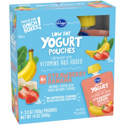Kroger® Strawberry Banana Low Fat Yogurt Pouches Perspective: back