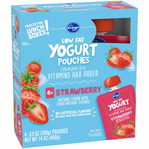 Kroger® Strawberry Low Fat Yogurt Pouches Perspective: back