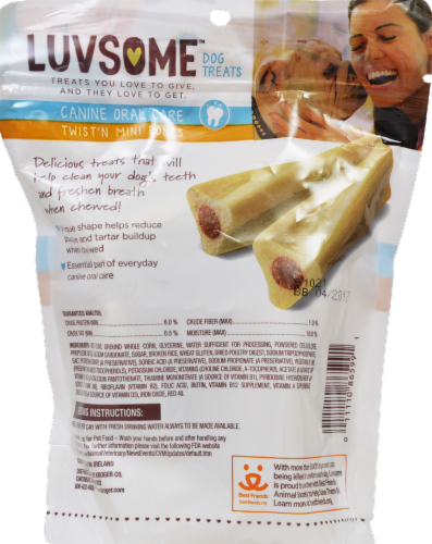 Luvsome™ Twist'n Mini Bones Small-Medium Size Dog Treats Perspective: back