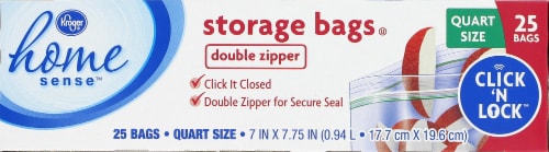 Kroger®  Double Zipper Quart Storage Bags Perspective: back