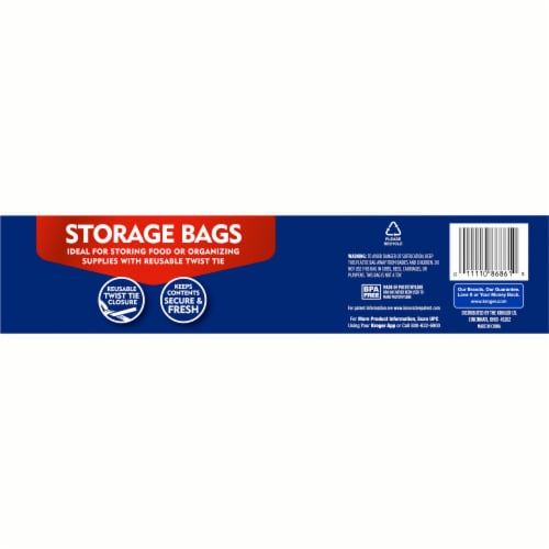 Hefty Baggies Food Storage Bags, Sandwich, Twist Tie, 150 Count