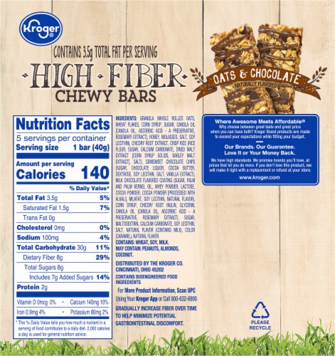 Kroger® Oats & Chocolate Chewy Fiber Granola Bars Perspective: back