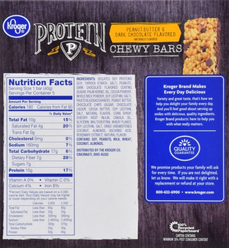 Kroger® Dark Chocolate Peanut Butter Chewy Granola Bars Perspective: back