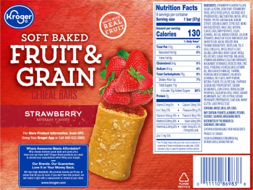 Kroger® Fruit & Grain Strawberry Cereal Bars Perspective: back