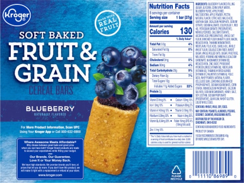 Kroger® Fruit & Grain Blueberry Breakfast Bars Perspective: back