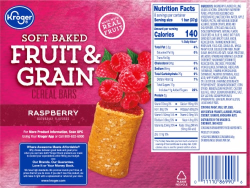 Kroger® Fruit & Grain Raspberry Breakfast Bars Perspective: back