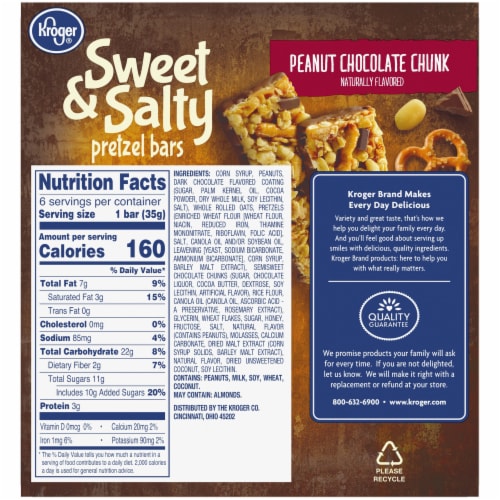 Kroger® Peanut Chocolate Chunk Pretzel Bars Perspective: back