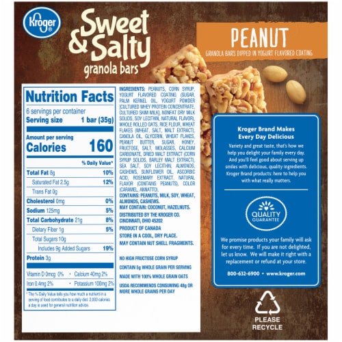 Kroger® Sweet & Salty Peanut Granola Bars Perspective: back