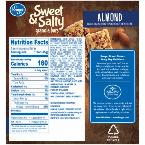 Kroger® Sweet & Salty Almond Granola Bars Perspective: back