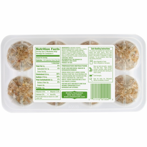 Simple Truth™ Italian Seasoned Chicken Meatballs Perspective: back