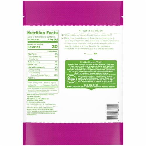 Simple Truth Organic™ Gluten Free Coconut Sugar Perspective: back