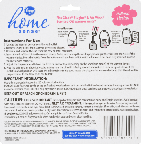 Kroger® ® Island Nectar Scented Oil Refills Perspective: back